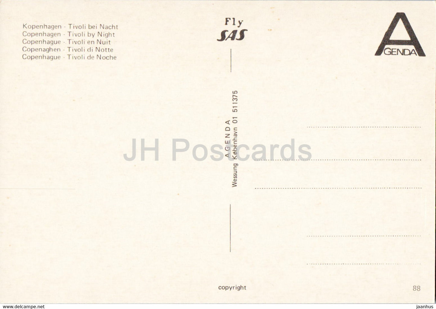 Copenhague - Tivoli by Night - 88 - Danemark - inutilisé