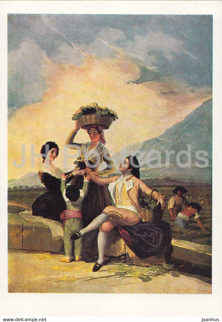 painting by Francisco Goya - Die Weinlese - 1353 - Spanish art - Germany DDR - unused - JH Postcards