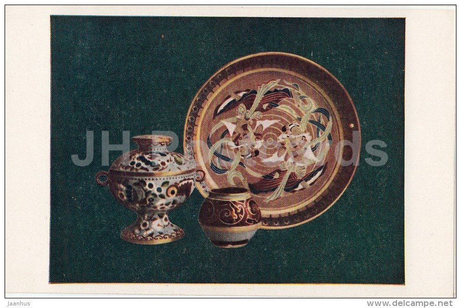 ceramics - Chinese art - old postcard - China - unused - JH Postcards
