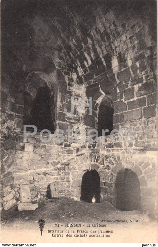 Clisson - Le Chateau - Interieur de la Prison des Femmes - castle prison - 24 - old postcard - France - unused - JH Postcards