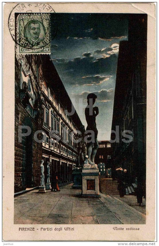 portici degli Uffizinotte radiosa - 83940 - Italia - Italy - sent from Italy Firenze to Estonia 1928 - JH Postcards