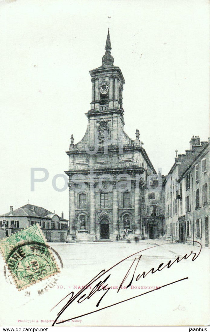 Nancy - Eglise de Bonsecour - church - 30- old postcard - 1901 - France - used - JH Postcards