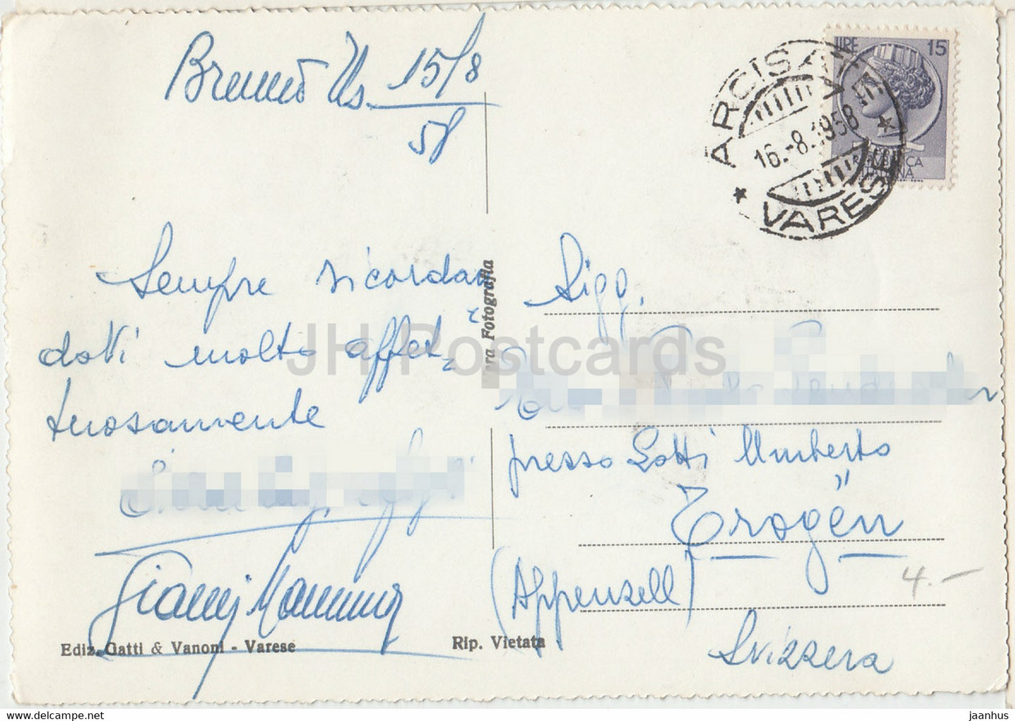 Brenno Useria - Panorama - old postcard - 1958 - Italy - used