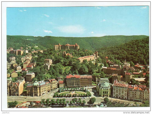 General View , Imperial Sanatorium in background - Karlovy Vary - Czech Republic - unused - JH Postcards