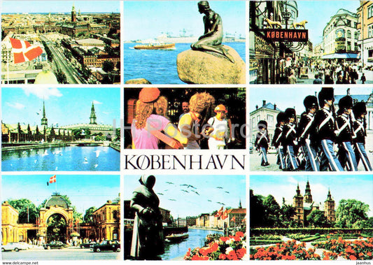 Copenhagen - Little Mermaid - Guard - multiview - 131 - Denmark - used - JH Postcards