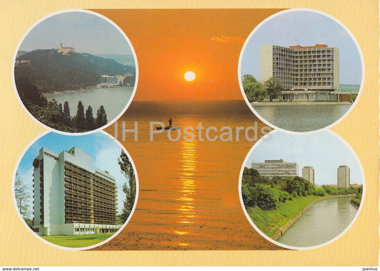 Greetings from lake Balaton - hotel - multiview - 1981 - Hungary - used - JH Postcards