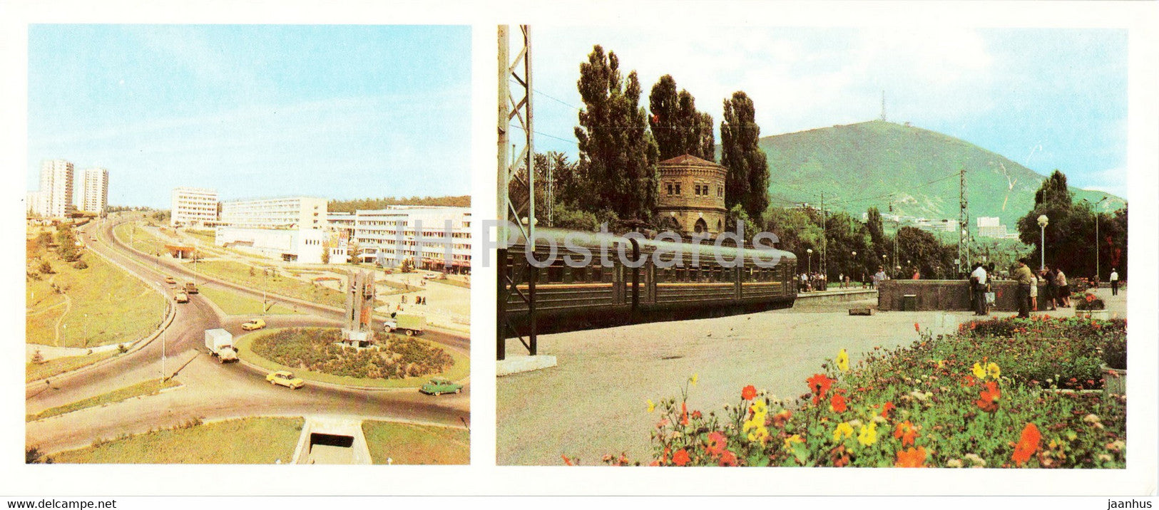 Pyatigorsk - Student Campus - Railway Station - train - 1983 - Russia USSR - unused - JH Postcards