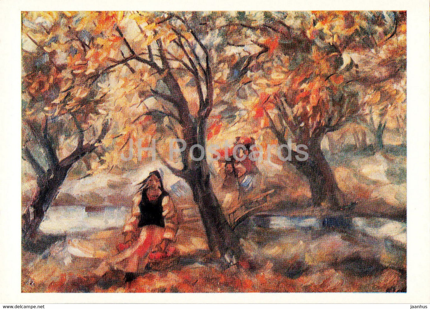 painting by A. Volkov - Autumn - Russian Art - 1984 - Russia USSR - unused - JH Postcards