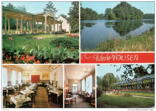 Lazne Tousen - spa - spa colonnade - dining room - Samoobsluha - Czechoslovakia - Czech - used 1984 - JH Postcards