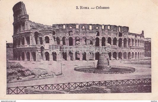 Roma - Rome - Colosseo - colosseum - 2 - ancient - old postcard - Italy - unused - JH Postcards