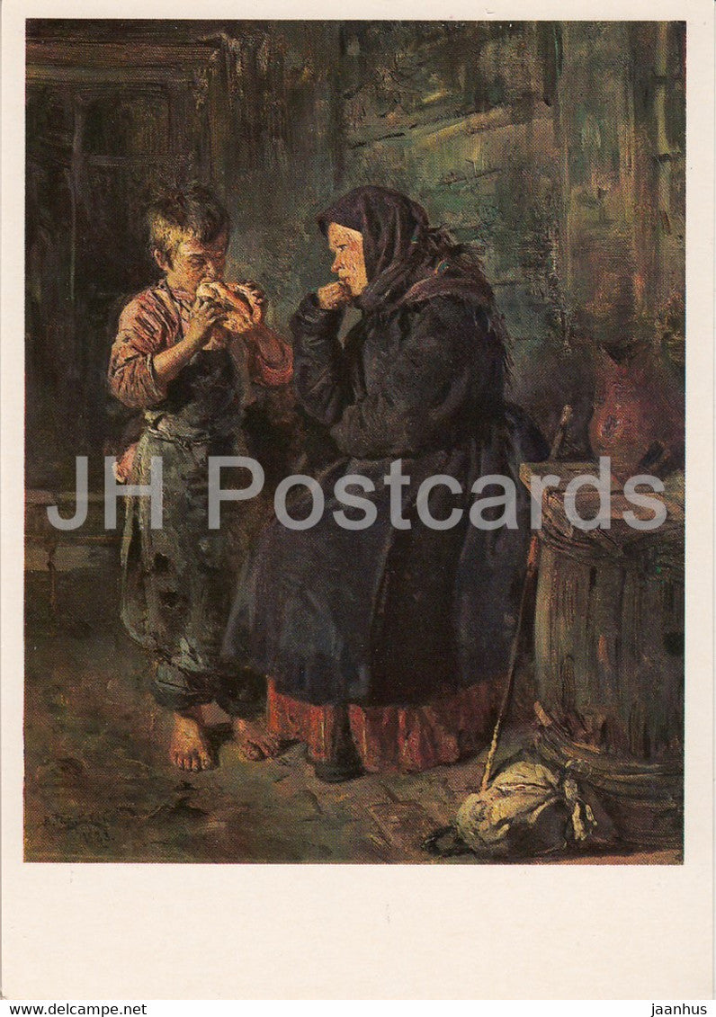 painting by V. Makovsky - Meeting - children - Russian art - 1982 - Russia USSR - unused - JH Postcards