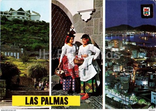 Las Palmas de Gran Canaria - Jardines Doramas - folk costumes - multiview - 369 - 5003 - Spain - used - JH Postcards
