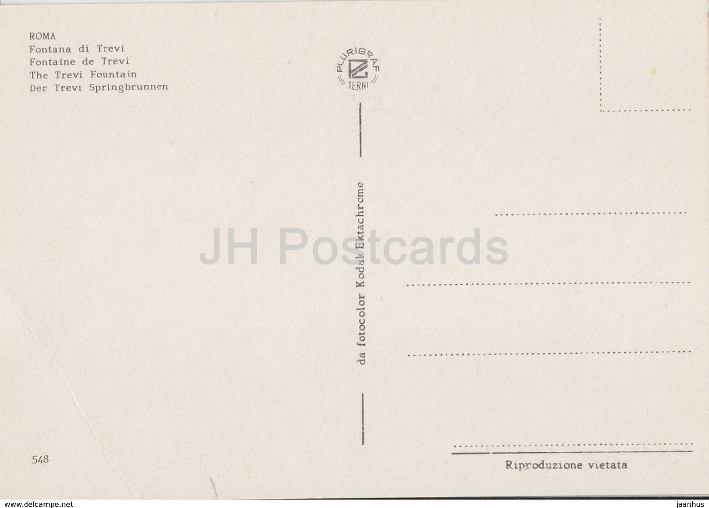 Rome - Roma - The Trevi Fountain - 548 - Italy - unused