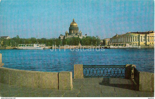Leningrad - St. Petersburg - St. Isaac' s Cathedral - view from University embankment - 1979 - Russia USSR - unused - JH Postcards