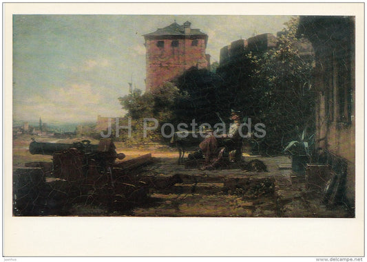 painting by Karl Spitzweg - Old Commandant of the Fortress - German art - large format - 1974 - Russia USSR - unused - JH Postcards