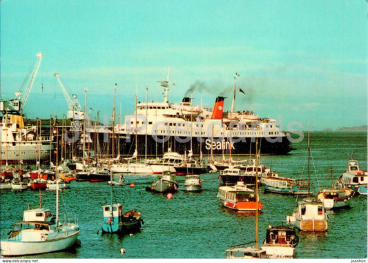 St Helier Harbour - Jersey - ship Sealink - boat - 236 - Jersey - United Kingdom - unused - JH Postcards
