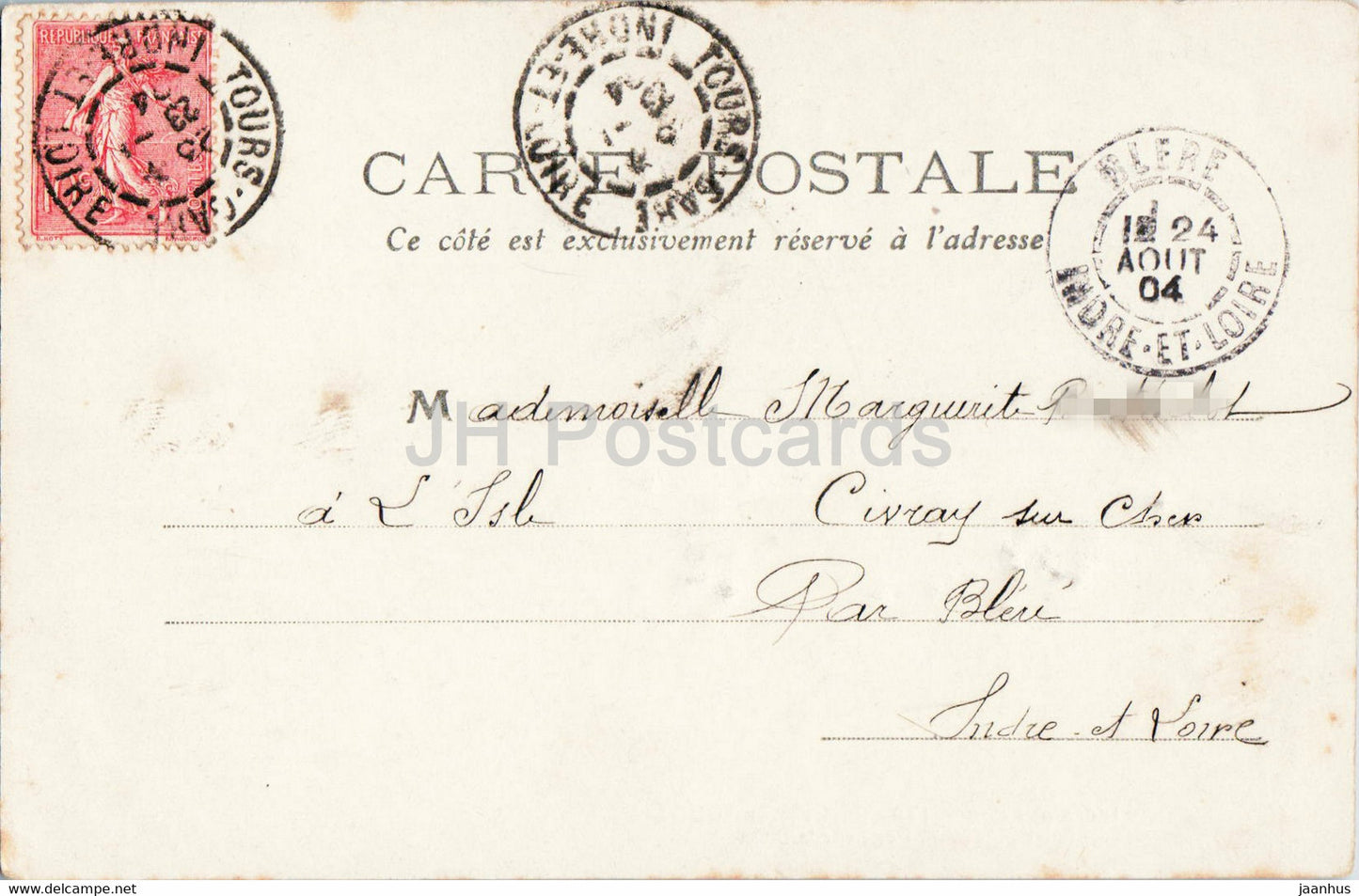 Indre et Loire - Environs de Tours - Vouvray - Pont sur la Cisse - 179 - Brücke - alte Postkarte - 1904 - Frankreich - gebraucht