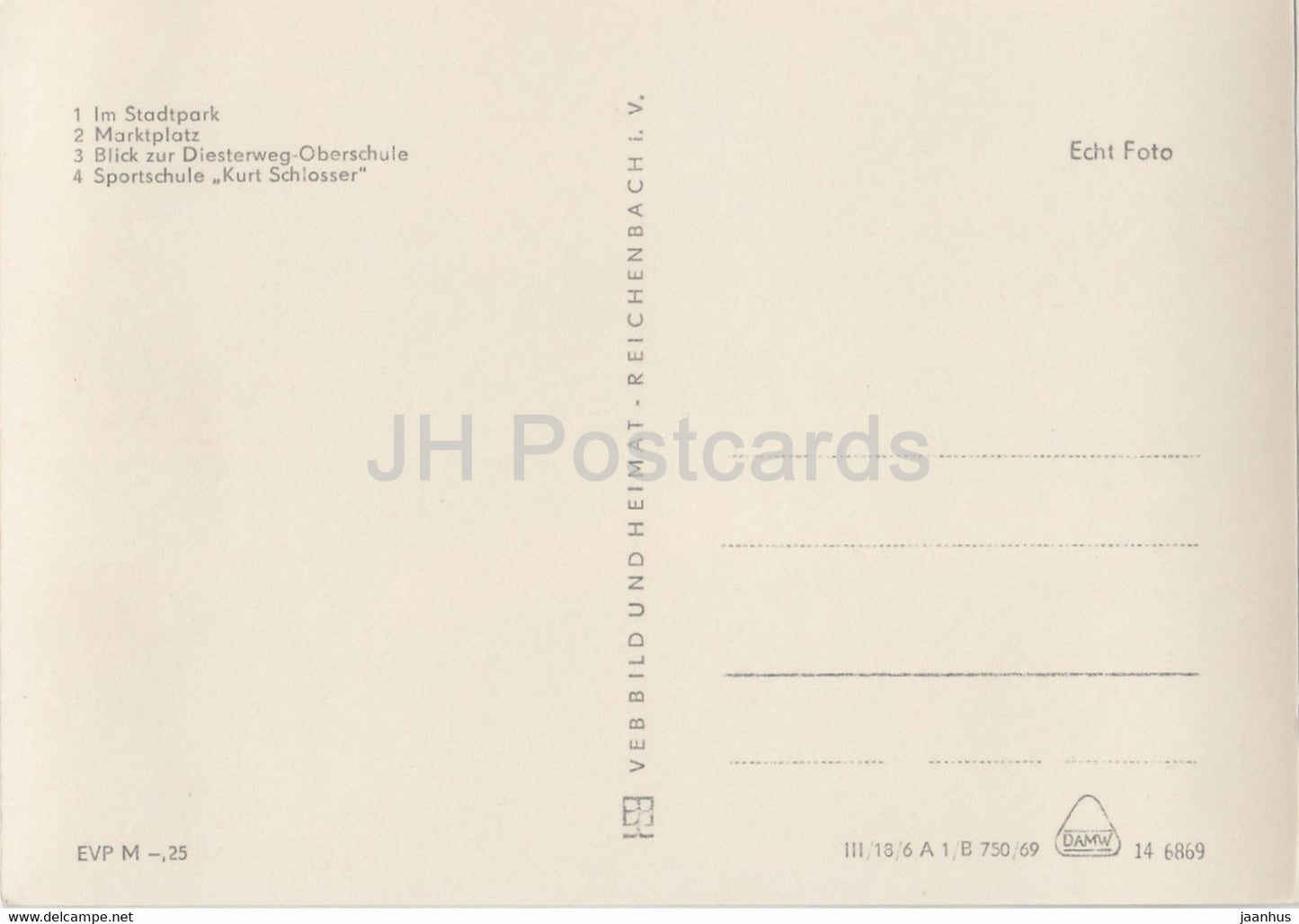 Werdau - Im Stadtpark - Marktplatz - Sportschule Kurt Schlosser - voiture - bus - Allemagne DDR - inutilisé