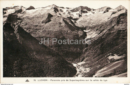 Luchon - Panorama pris de Superbagneres sur la vallee du Lys - 76 - old postcard - 1938 - France - used - JH Postcards