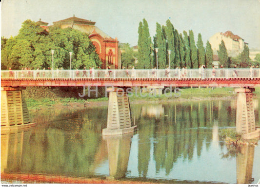 Uzhhorod - Uzhgorod - Bridge across the Uz river - Transcarpathia - Zakarpattia - 1970 - Ukraine USSR - unused - JH Postcards