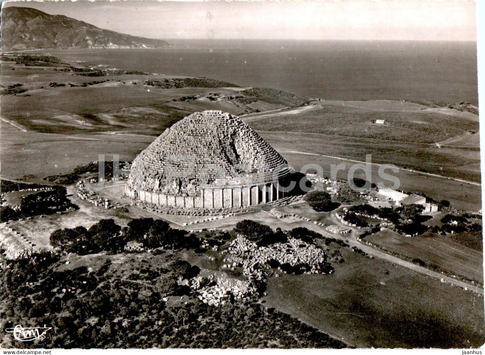 Environs de Alger Tipasa - Royal Mausoleum of Mauretania - 52 - old postcard - 1954 - Morocco - used - JH Postcards
