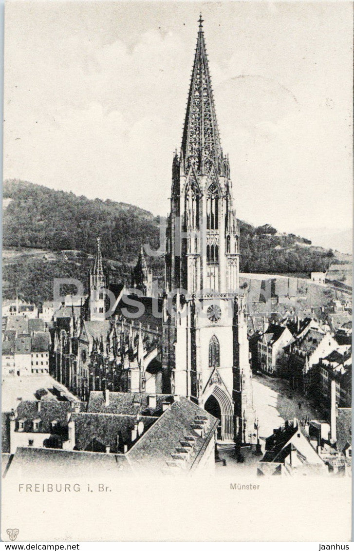 Freiburg i Br - Munster - cathedral - old postcard - 1905 - Germany - used - JH Postcards