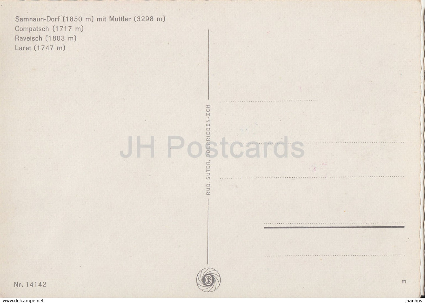 Samnauntal - Samnaun Dorf - Compatsch - Raveisch - Laret - 14142 - Switzerland - unused