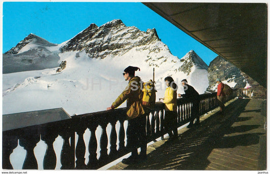 Aussichtsterrasse Berghaus Jungfraujoch 3454 m - 4061 - Switzerland - 1971 - used - JH Postcards