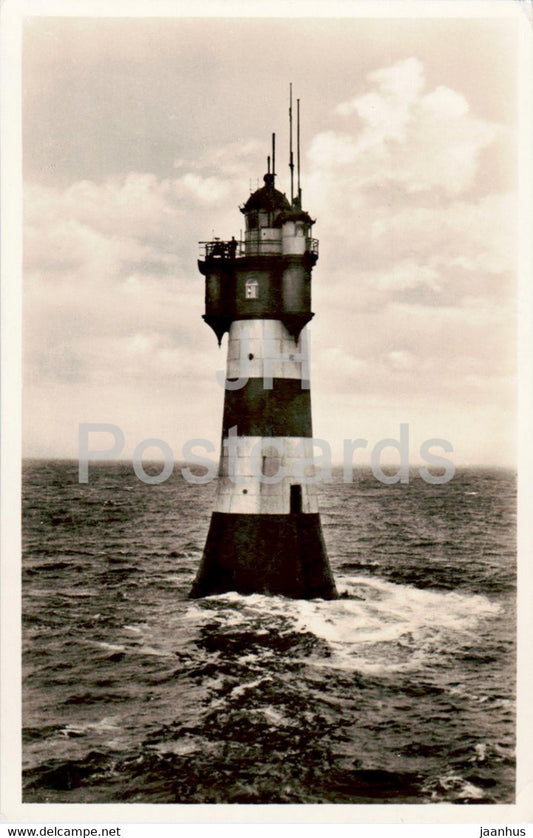 Rotesand Leuchtturm an der Wesermundung - lighthouse - old postcard - 1936 - Germany - used - JH Postcards