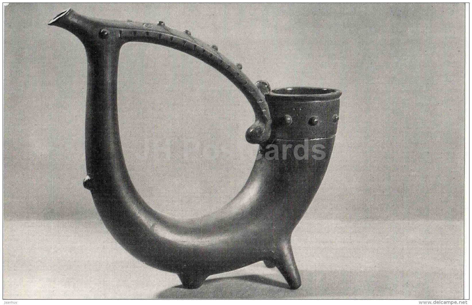 Wine Vessel by D. Dzhaparidze - earthenware - Stamping and Ceramics of Georgia - 1968 - Georgia USSR - unused - JH Postcards