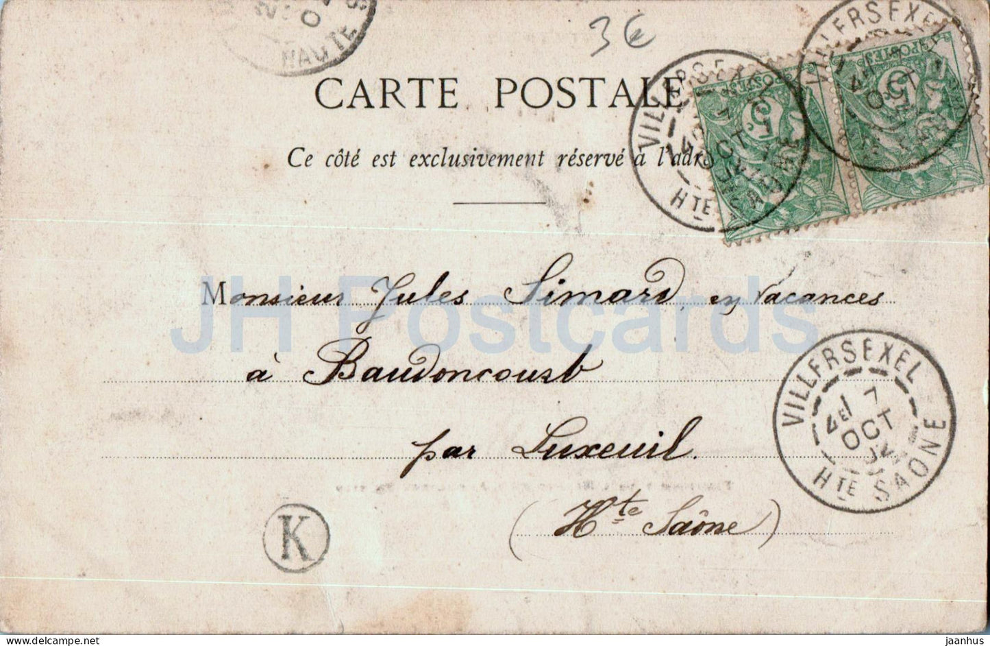 Villersexel - Pensionnat de L'Hermitage - Krankenwagen 1870 - Schule - alte Postkarte - 1902 - Frankreich - gebraucht 