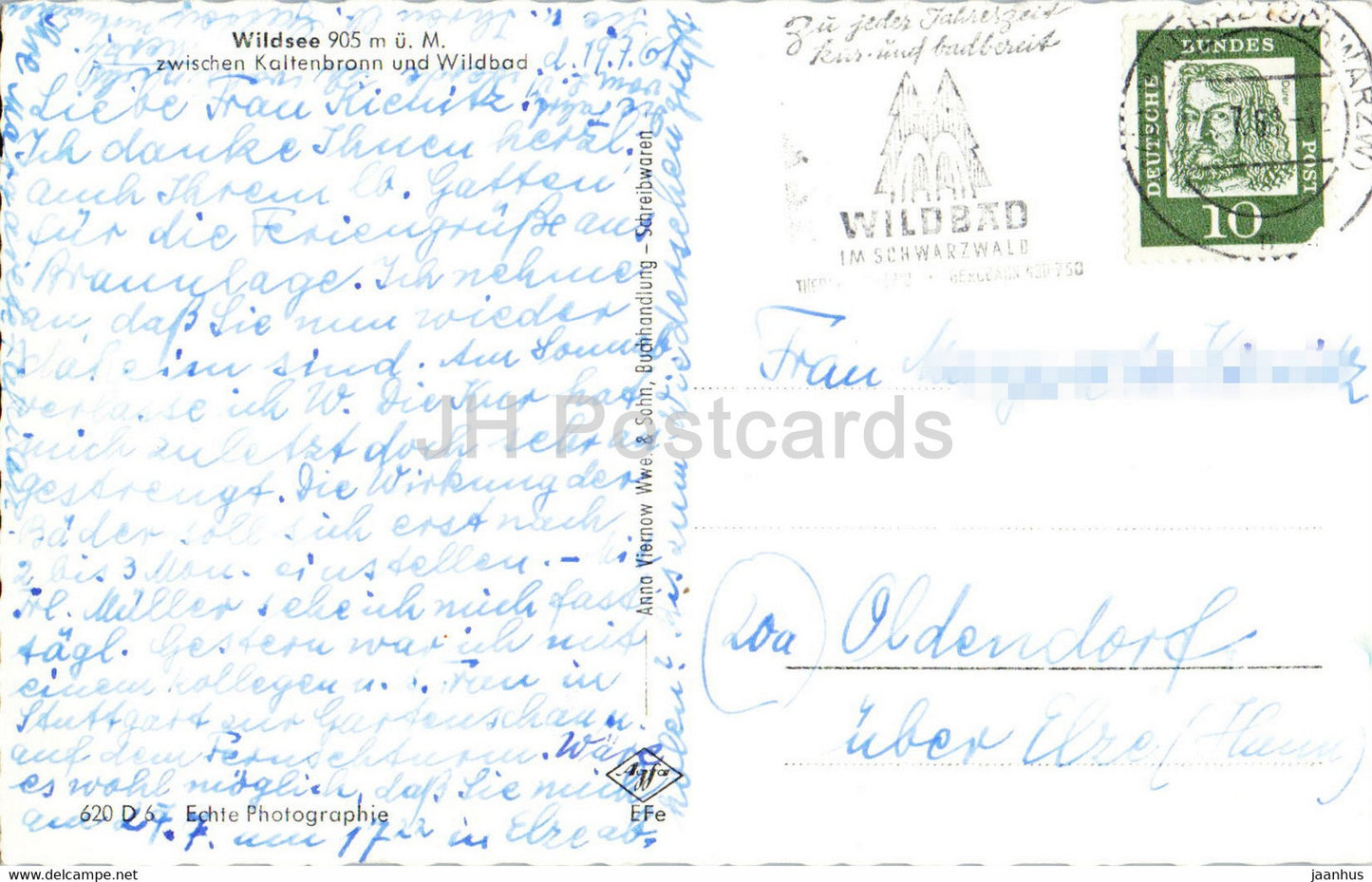 Wildsee 905 m zwischen Kaltenbronn und Wildbad - old postcard - 1961 - Germany - used