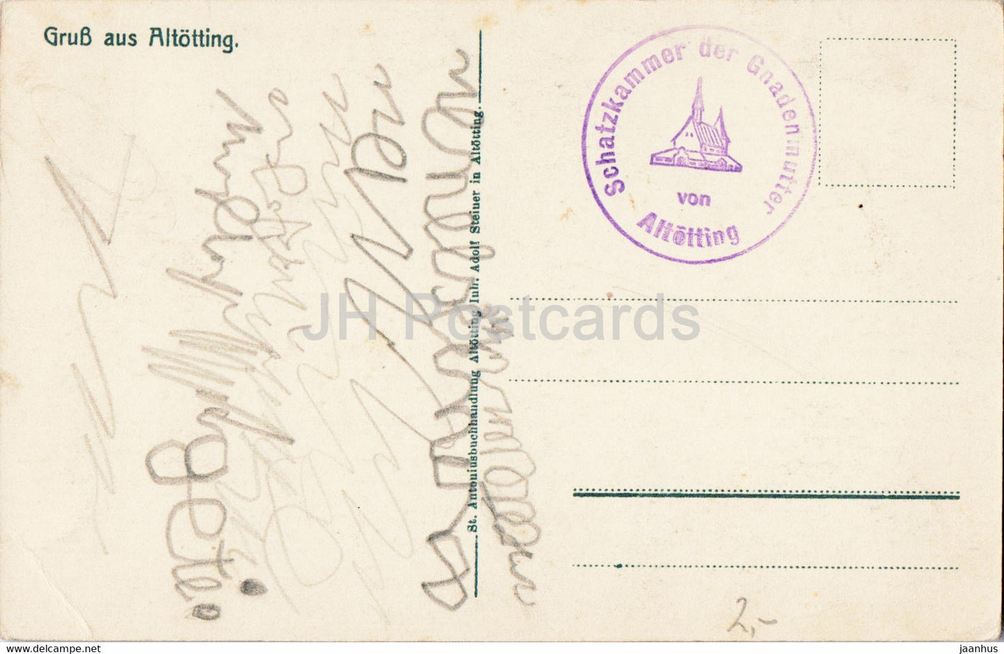 Gruss aus Altotting - Altar und Gruft in der Tillykapelle zu Altotting - church - old postcard - Germany - used