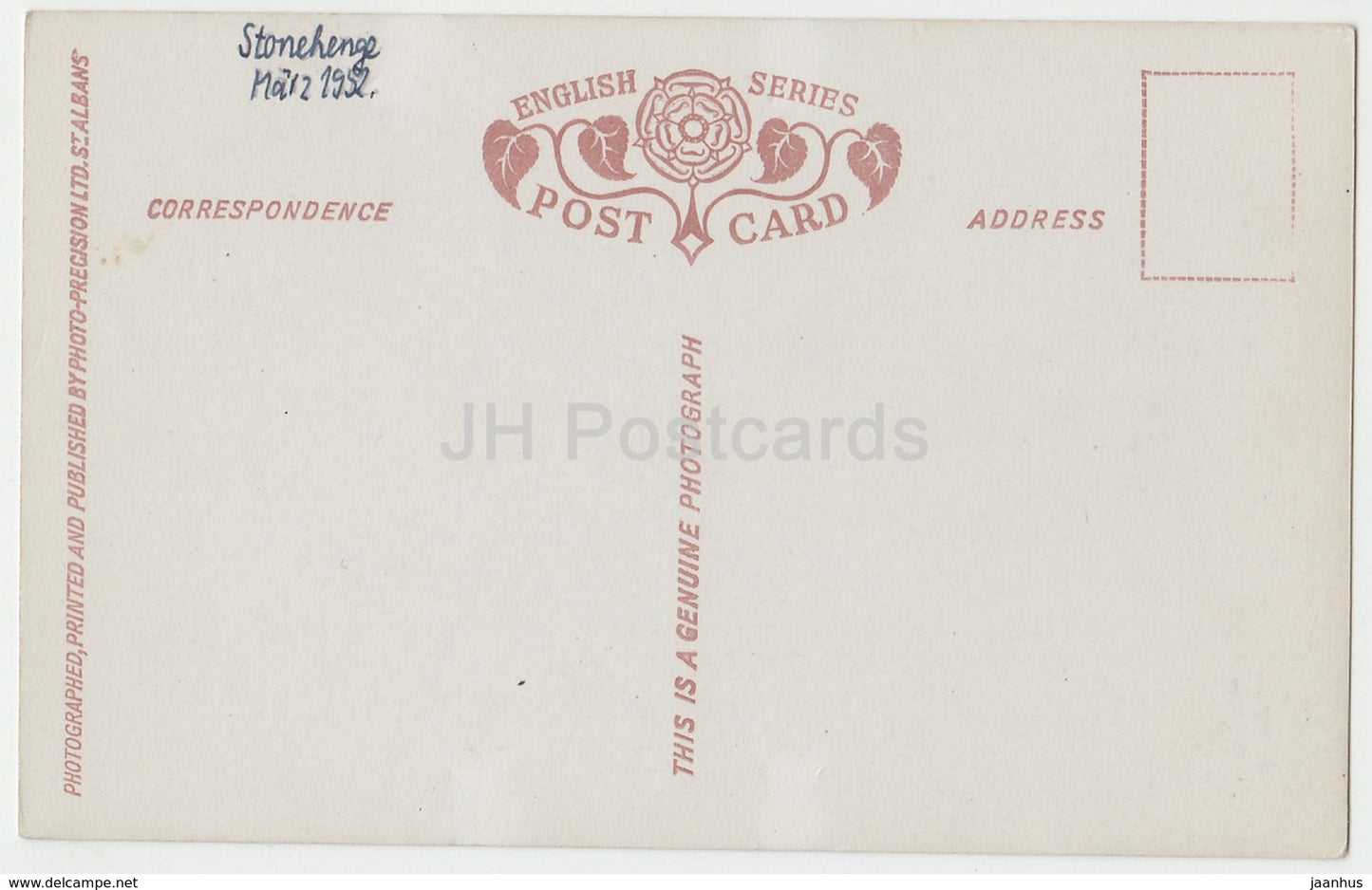 Stonehenge - 571 - 1952 - United Kingdom - England - used