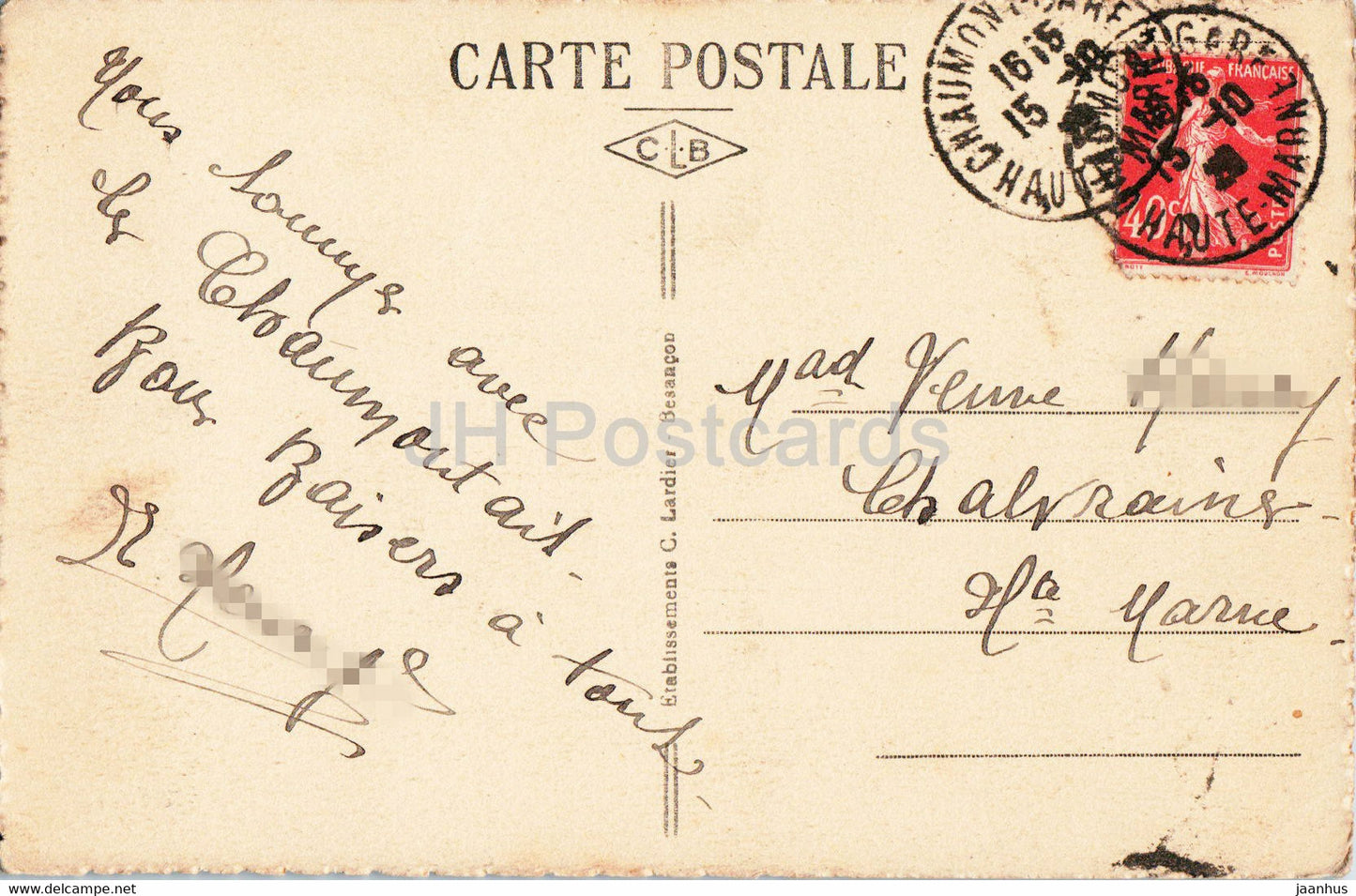 Chaumont - Fontaine du Boulingrin - 19 - old postcard - 1920s - France - used