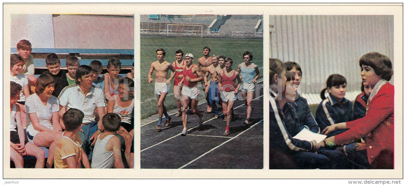 olympic champions V. Saneyev , V. Golubnichy and L. Turishcheva - Olympic Venues - 1978 - Russia USSR - unused - JH Postcards