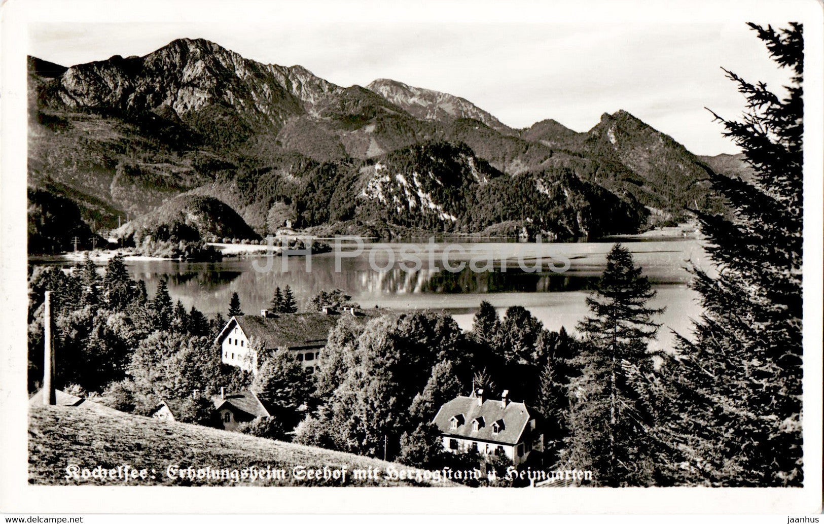 Kochelsee - Erholungsheim Seehof mit Herzogstand u Heimgarten - old postcard - Germany - used - JH Postcards