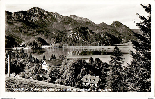 Kochelsee - Erholungsheim Seehof mit Herzogstand u Heimgarten - old postcard - Germany - used - JH Postcards