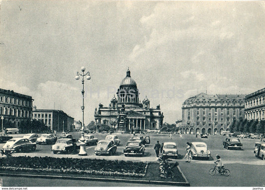 Leningrad - St. Petersburg - St. Isaac's Square - car - 1960 - Russia USSR - unused - JH Postcards
