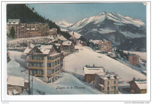 Leysin et le Chaussy - 9898 - Vaud - Switzerland - old postcard - unused - JH Postcards
