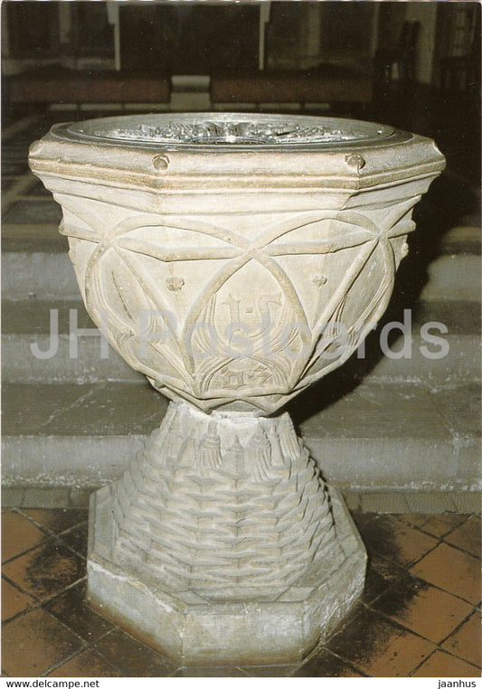 Kirche St Georg Eisenach - Taufstein von 1503 - Germany DDR - unused - JH Postcards