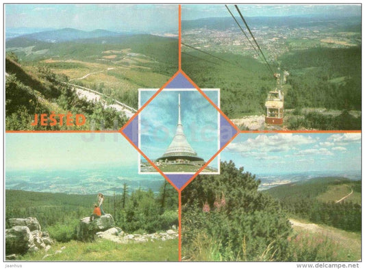 Jested - mountains - cable car - Czechoslovakia - unused - JH Postcards