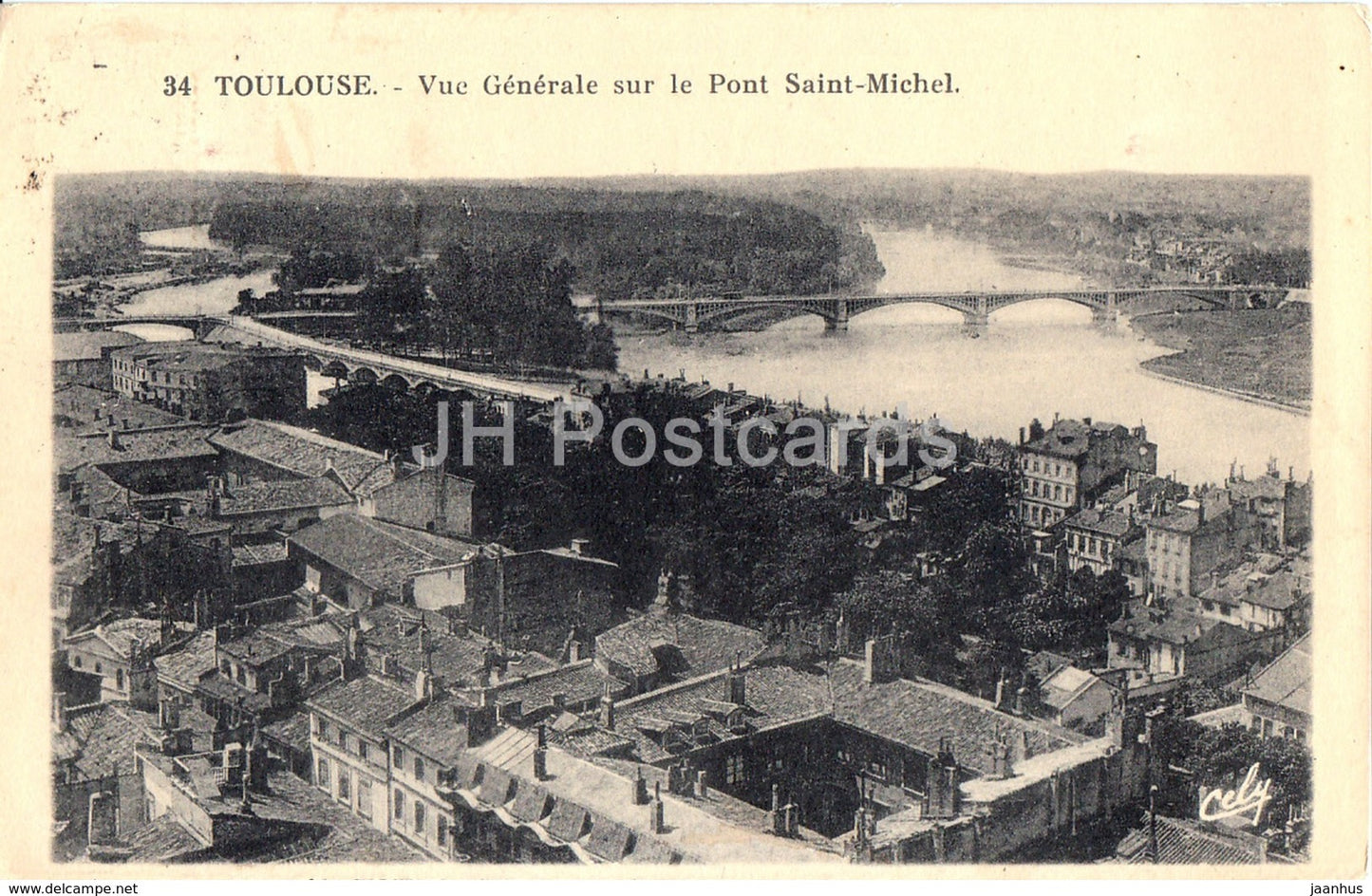 Toulouse - Vue Generale sur le Pont Saint Michel - 34 - old postcard - 1936 - France - used - JH Postcards
