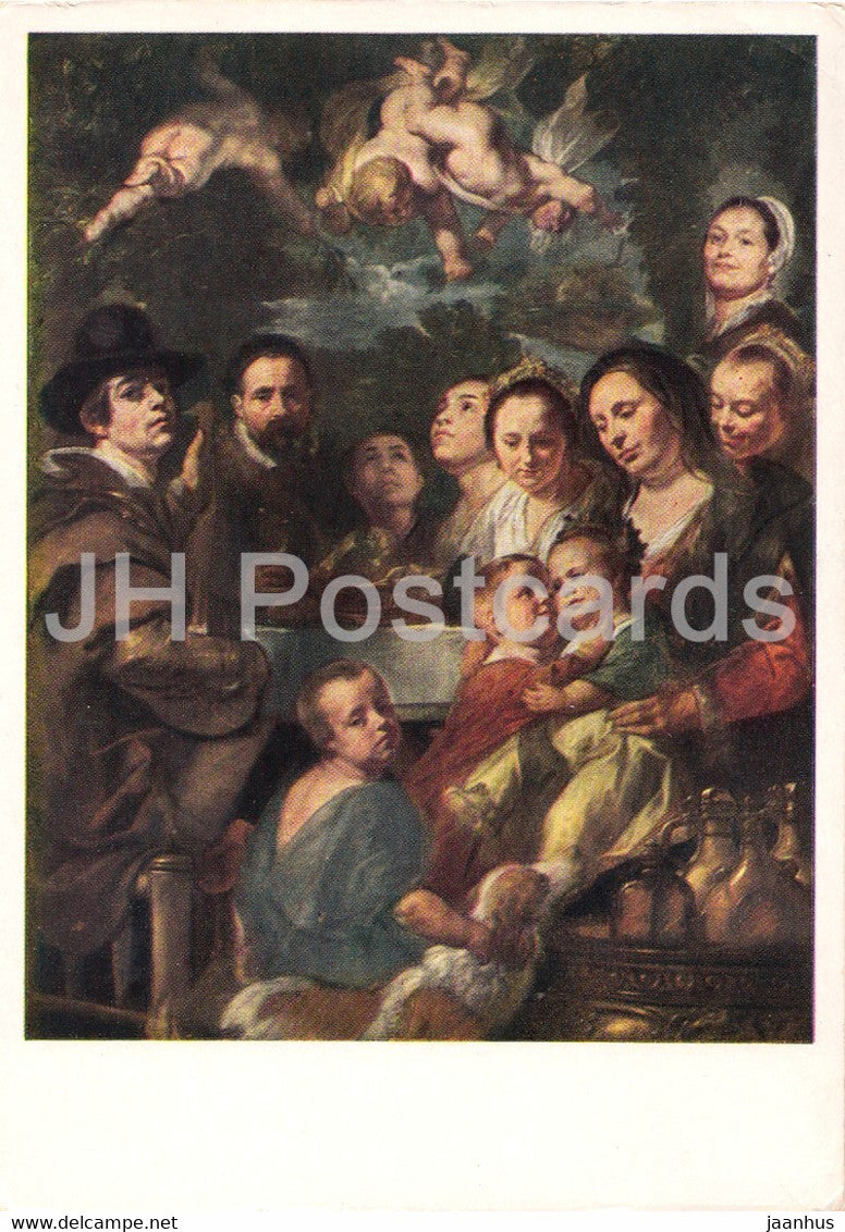 painting by Jacob Jordaens - Self-portrait with parents and siblings - Flemish art - 1964 - Russia USSR - unused - JH Postcards