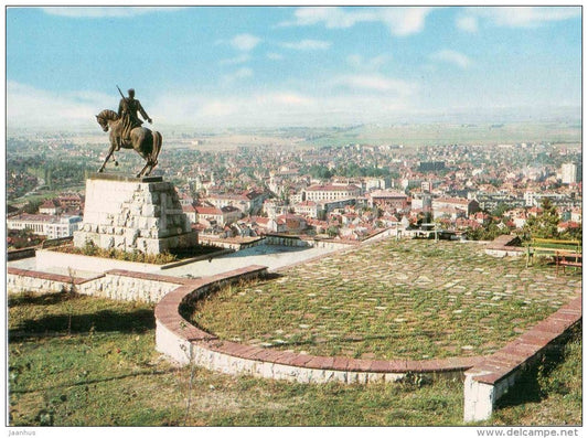 Messenger of Freedom monument - city view - horse - Vratsa - 2076 - Bulgaria - unused - JH Postcards