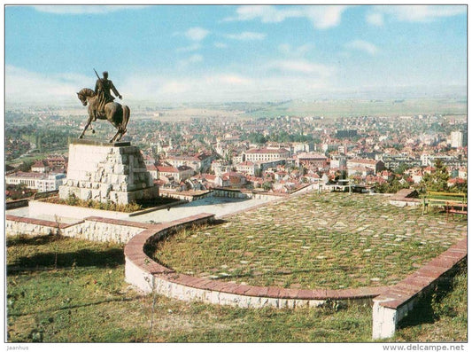Messenger of Freedom monument - city view - horse - Vratsa - 2076 - Bulgaria - unused - JH Postcards