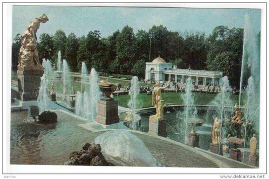 Grand Cascade view - Petrodvorets - 1977 - Russia USSR - unused - JH Postcards
