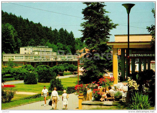 Social House restaurant and theatre - Luhacovice - Czechoslovakia - Czech - used 1982 - JH Postcards