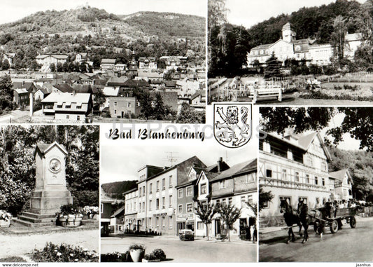 Bad Blankenburg - Burgruine Greifenstein - FDGB Erholungsheim Am Goldberg - horse carriage - Germany DDR - unused - JH Postcards