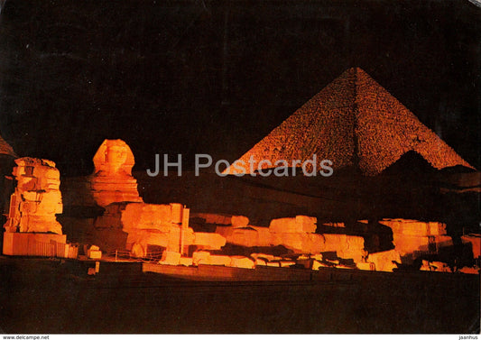 Sound and Light at the Pyramids of Giza - Sphinx - 1986 - Egypt - used - JH Postcards